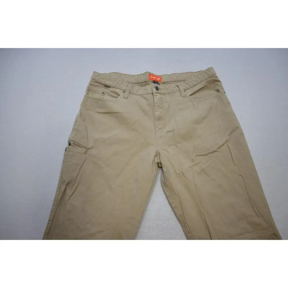 Merrell Carpenter Denim Work Pants Rugged Hiking‎ Camp Beige Mens Sz 40 x 32